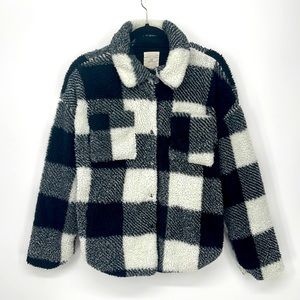 (#146)THREAD & SUPPLY Plaid Sherpa Shacket